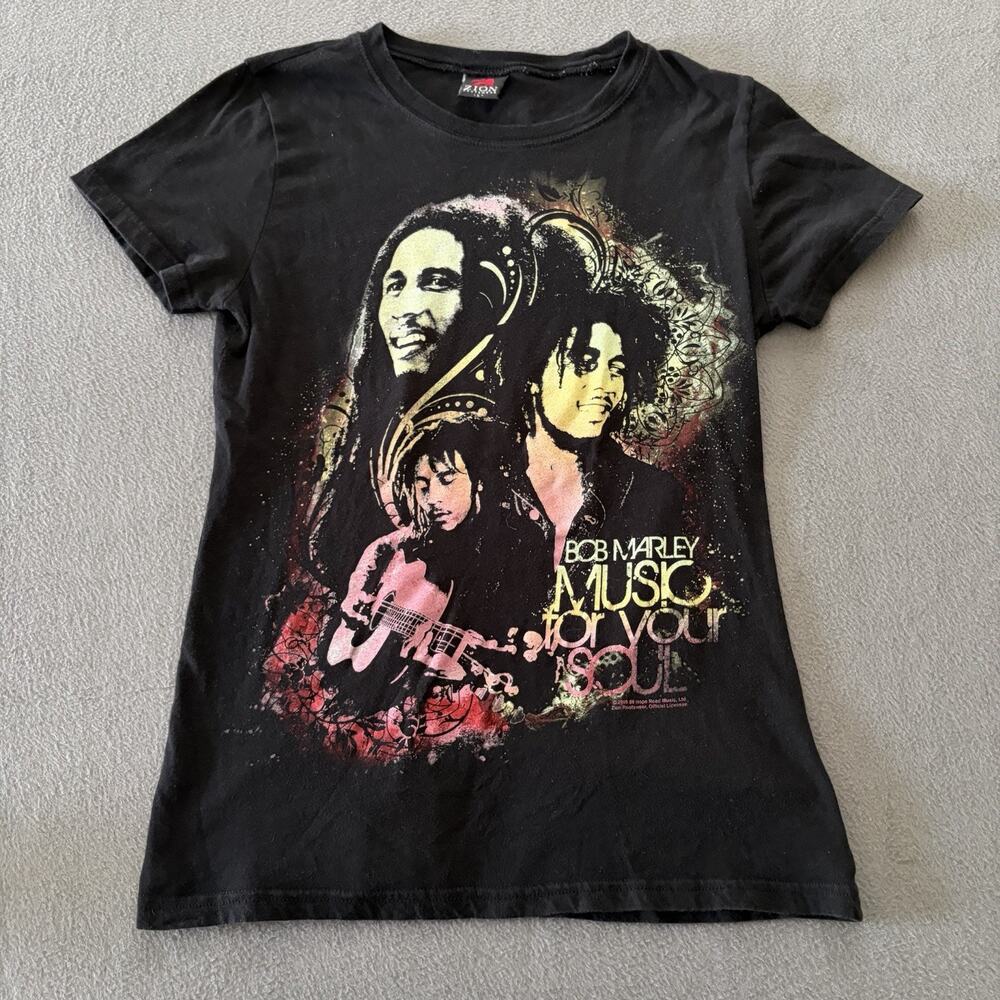 vintage 00s Y2K Zion Rootswear 2009 Bob Marley Baby Doll T-Shirt L